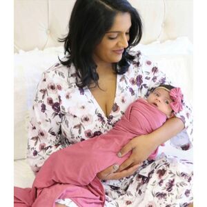Caden Lane Floral Robe with Pink Accents